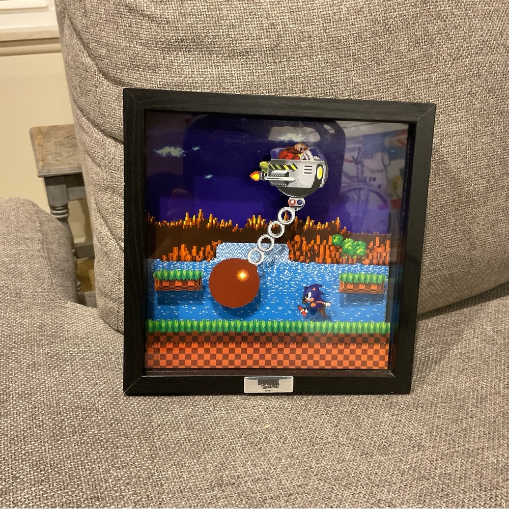 Framed Sonic the Hedgehog 3D Art